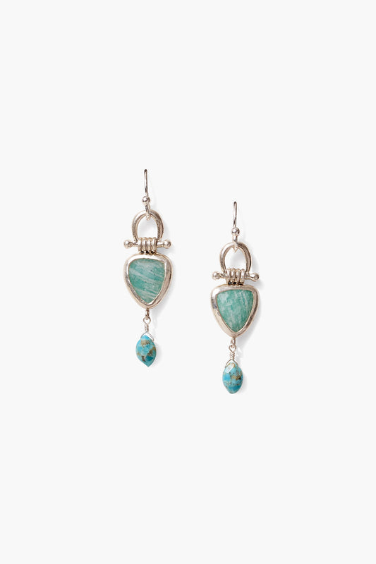 Amazonite Drop Earrings in Unique Design