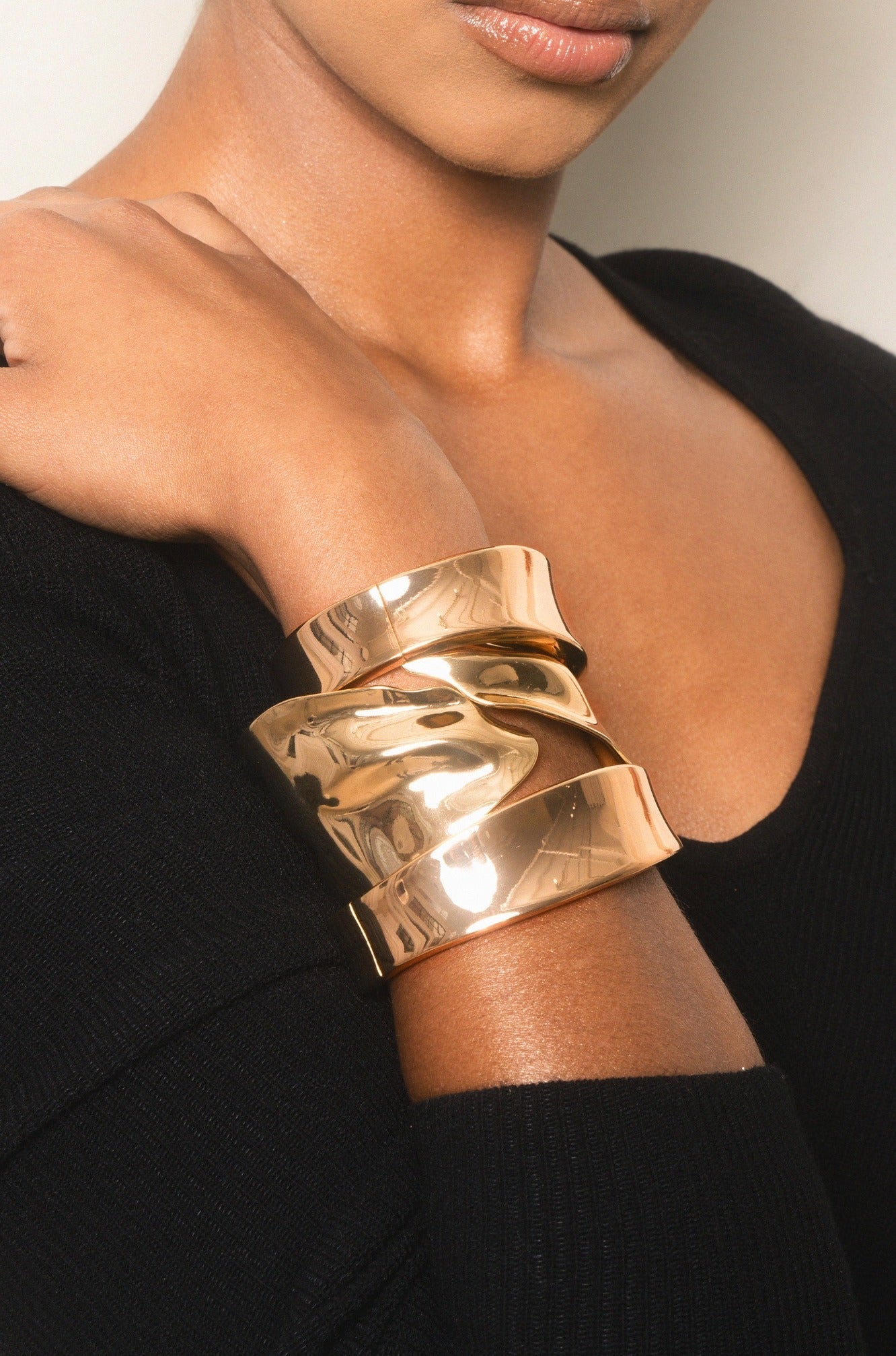 Abstract Melted Design Cuff Bracelet