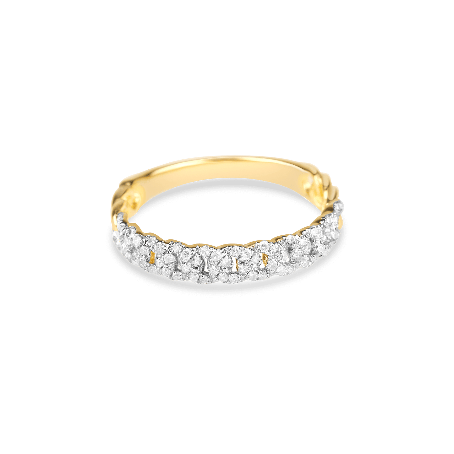 Diamond Pave Chain Ring in Fine Design