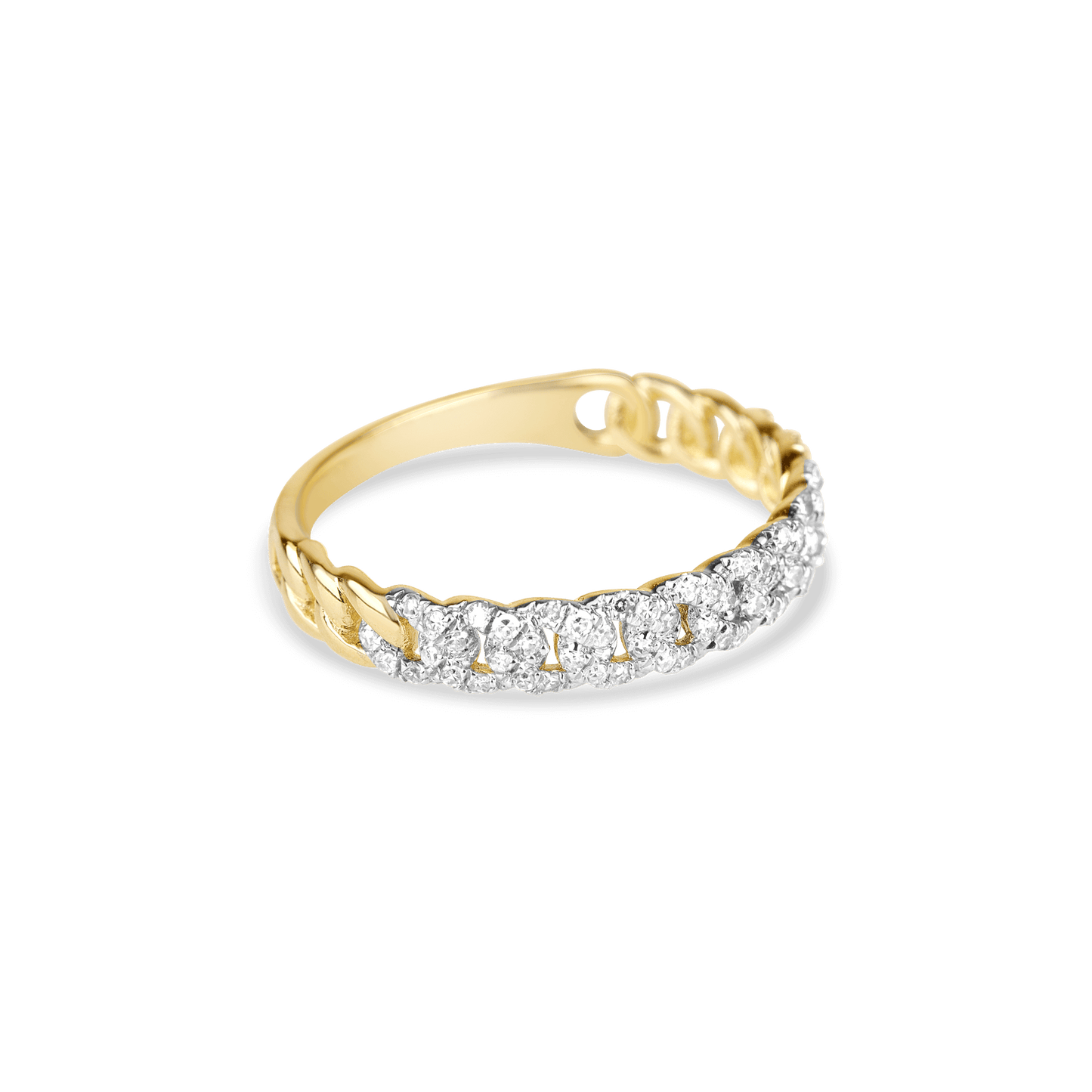 Diamond Pave Chain Ring in Fine Design