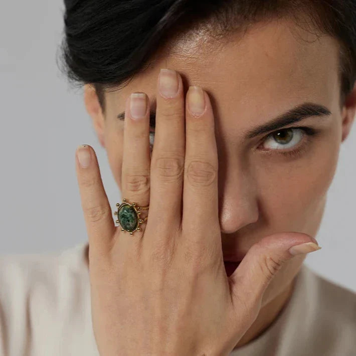 African Turquoise Sterling Silver Ring Design