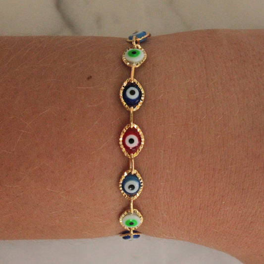 Multi Color Evil Eye Necklace for Protection