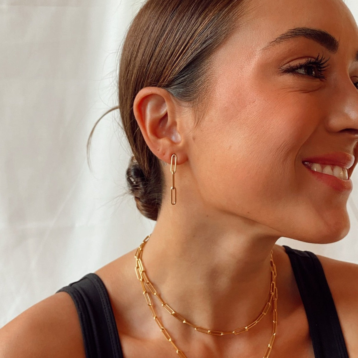 Oversized Paperclip Earrings in Modern Style