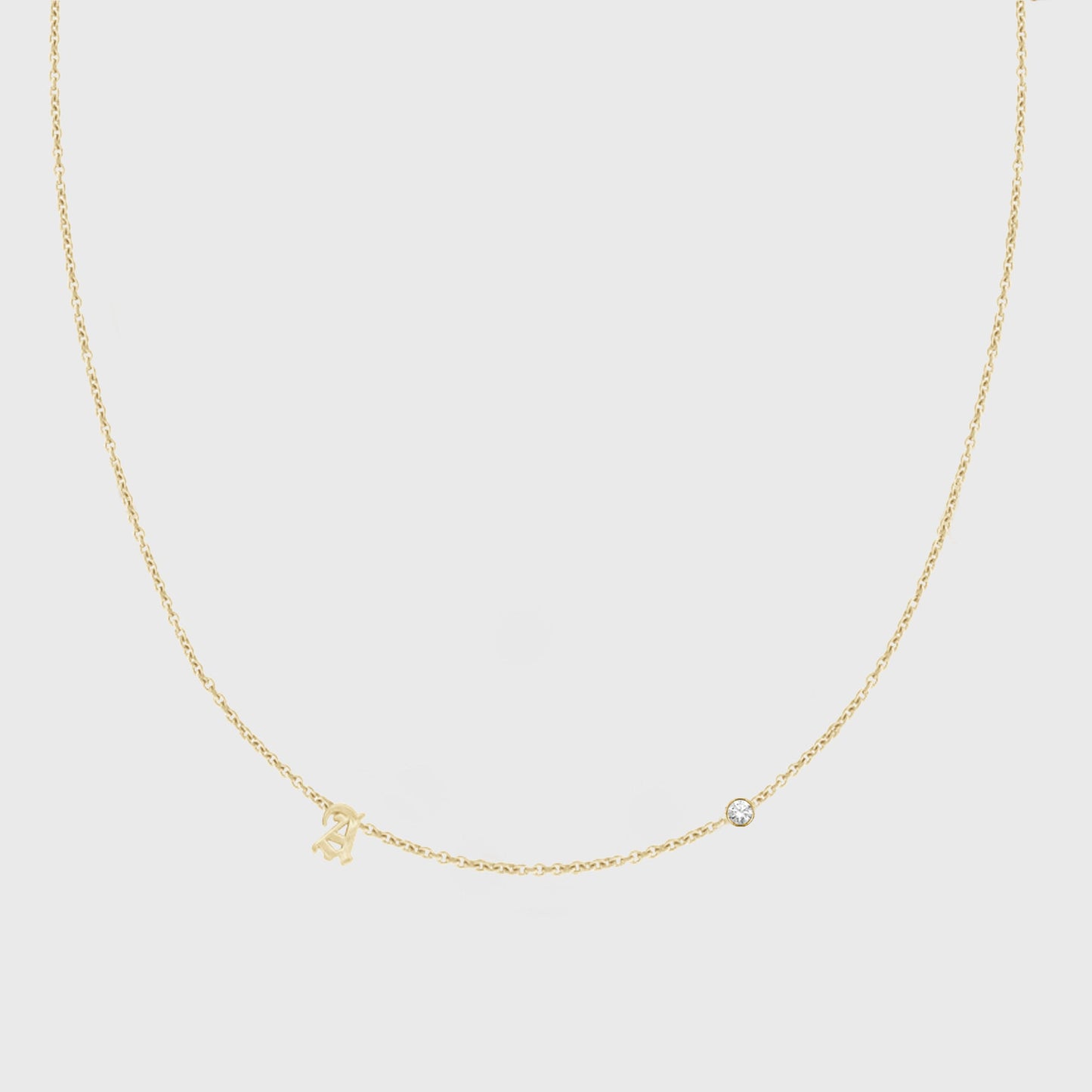 Custom 14k Gold Dainty Initials Necklace