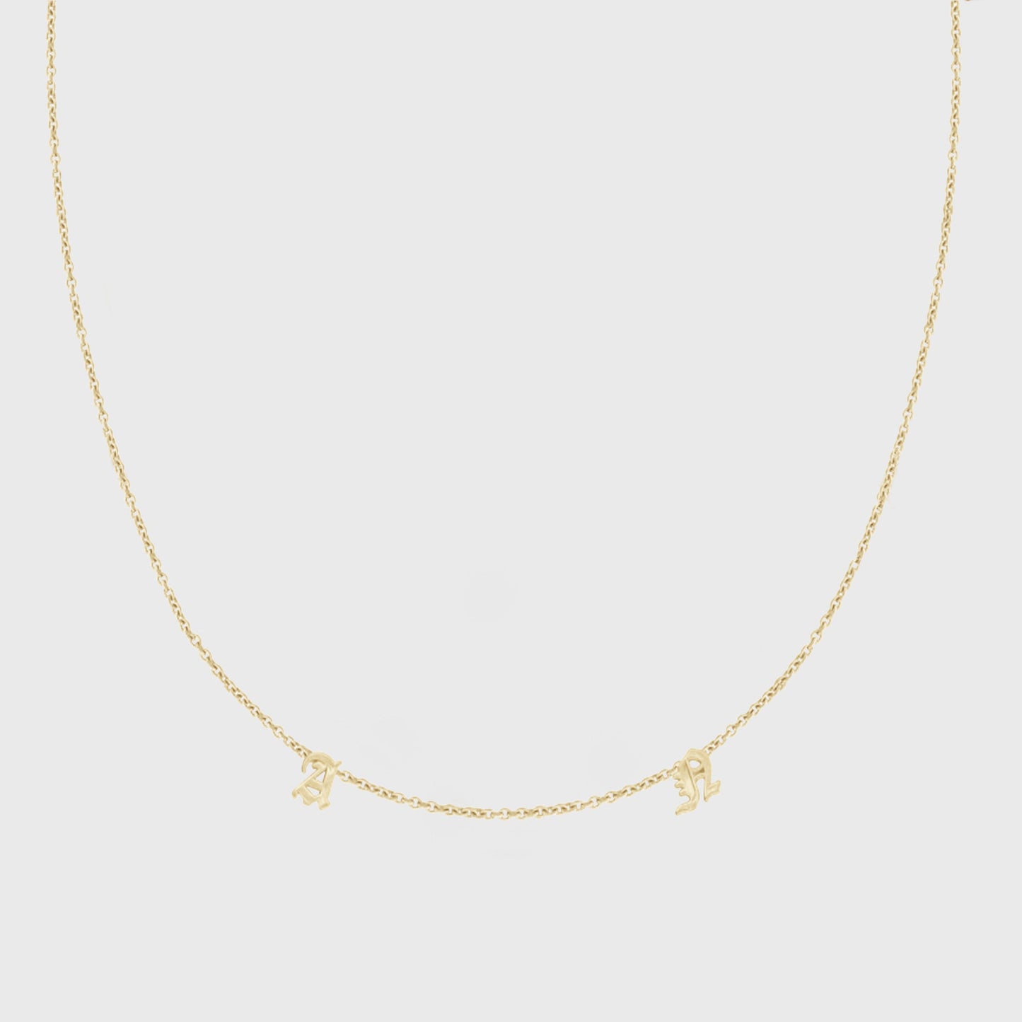 Custom 14k Gold Dainty Initials Necklace