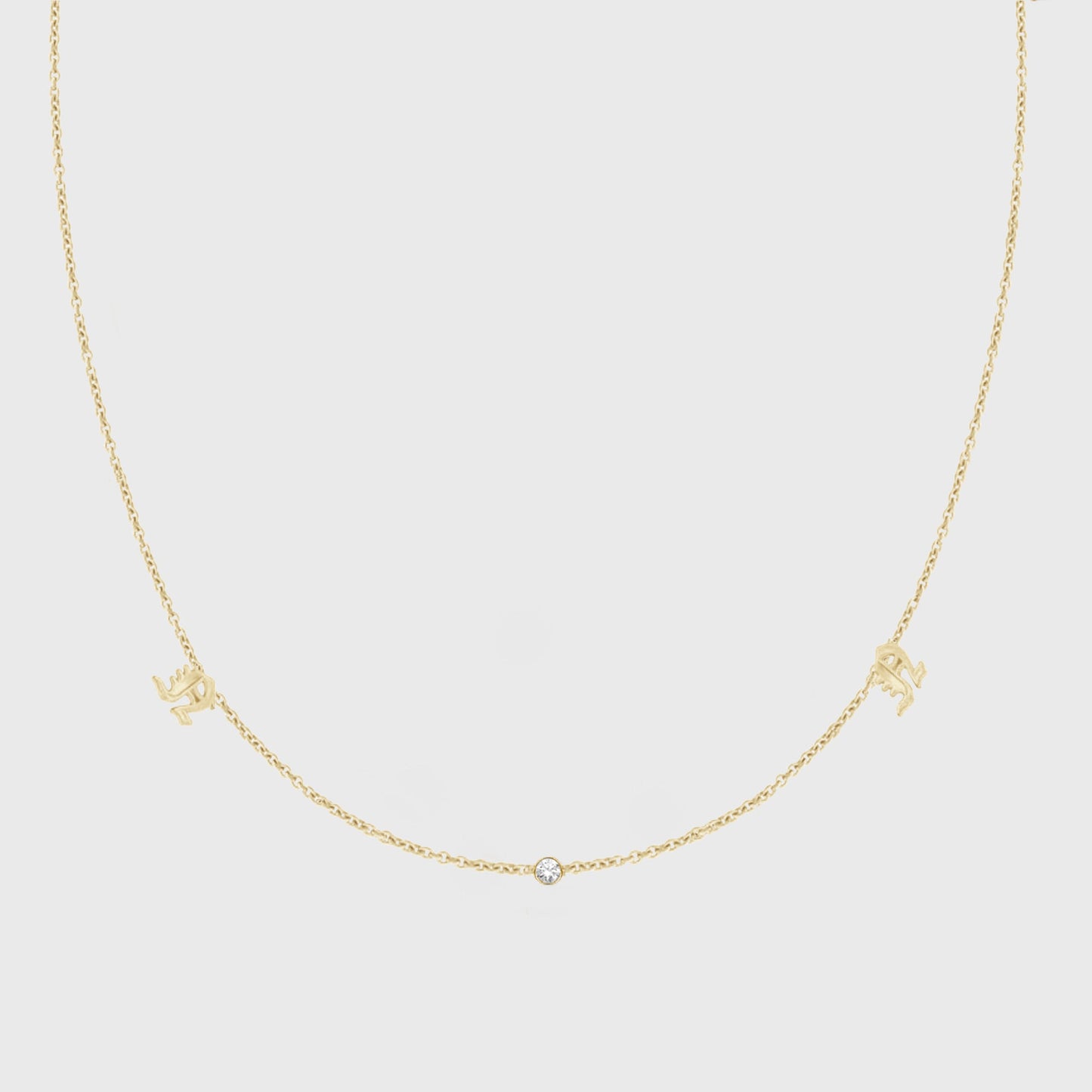 Custom 14k Gold Dainty Initials Necklace