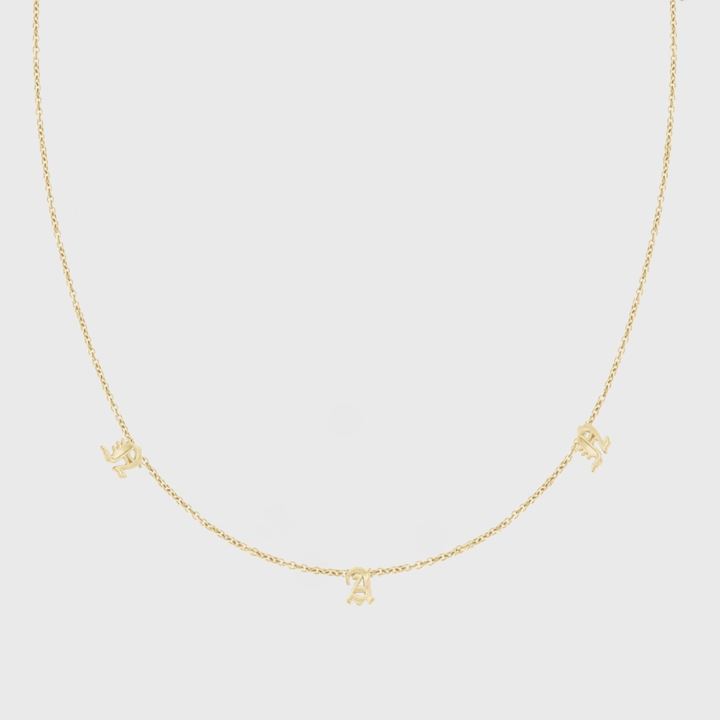 Custom 14k Gold Dainty Initials Necklace