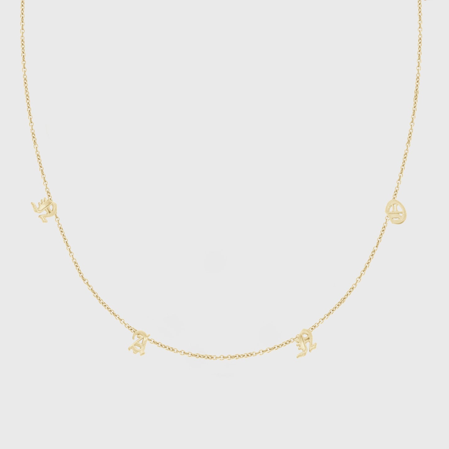 Custom 14k Gold Dainty Initials Necklace