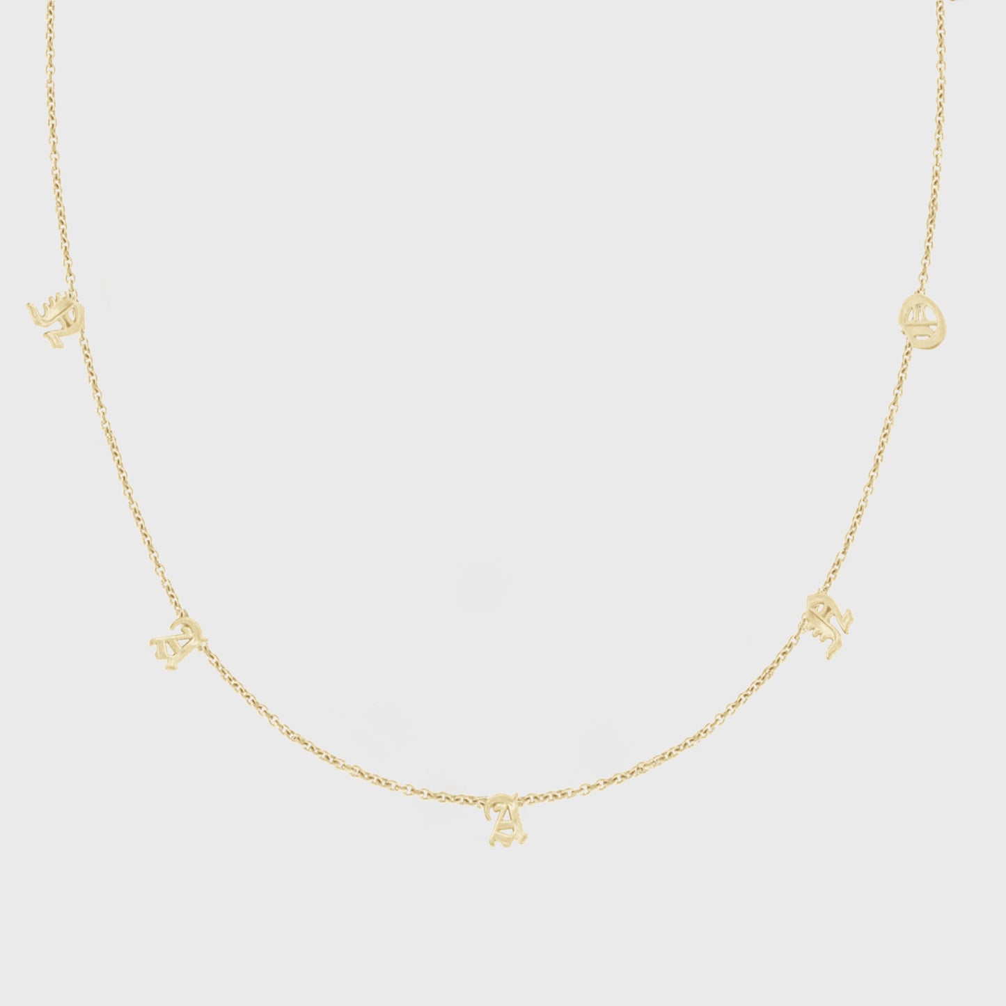 Custom 14k Gold Dainty Initials Necklace