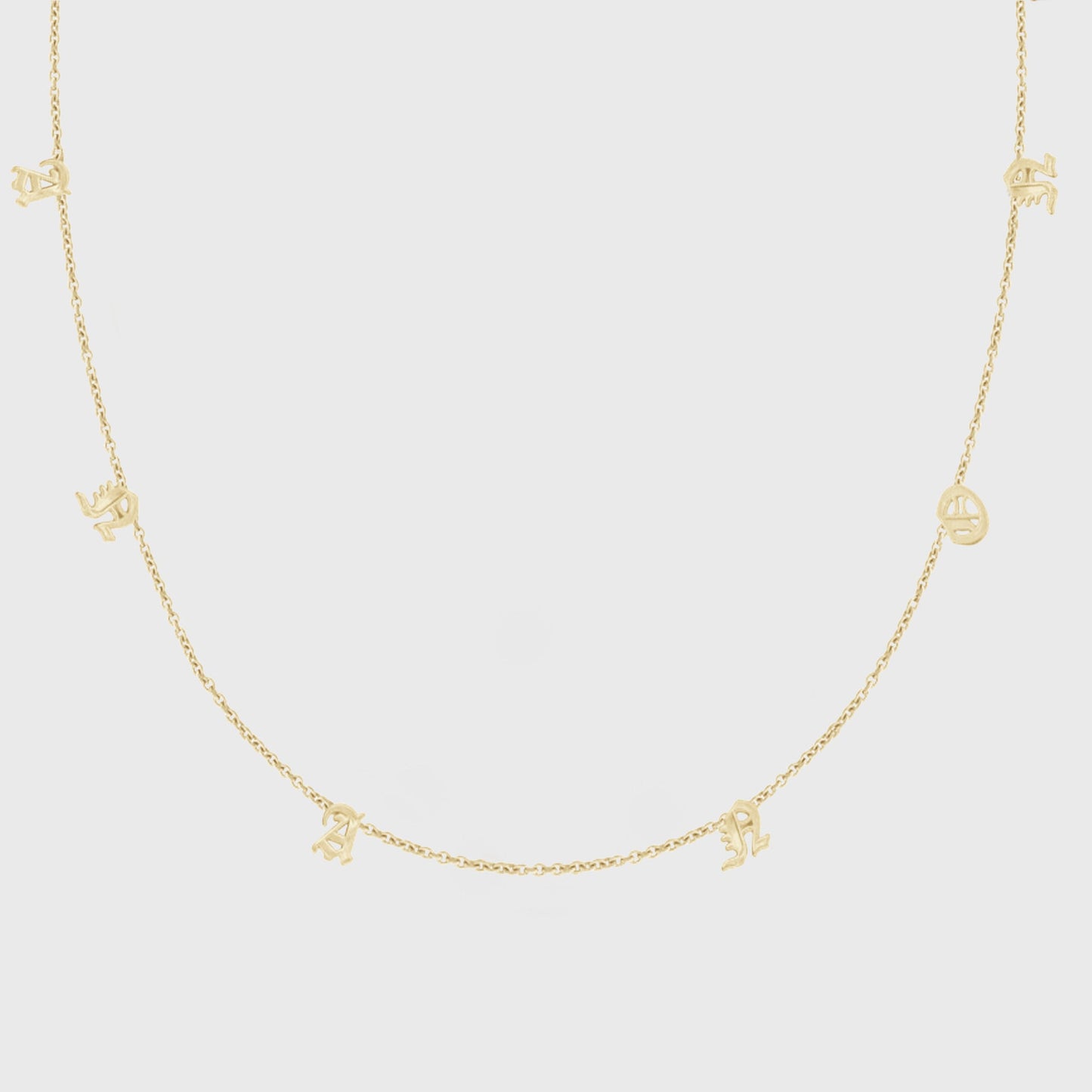 Custom 14k Gold Dainty Initials Necklace