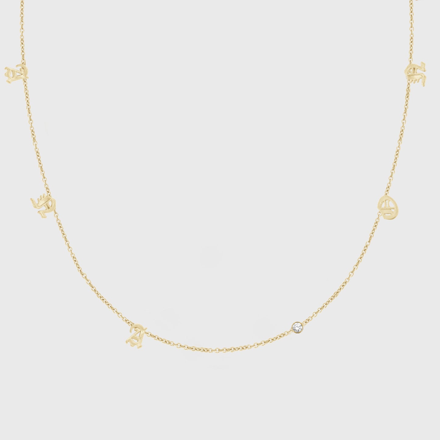 Custom 14k Gold Dainty Initials Necklace