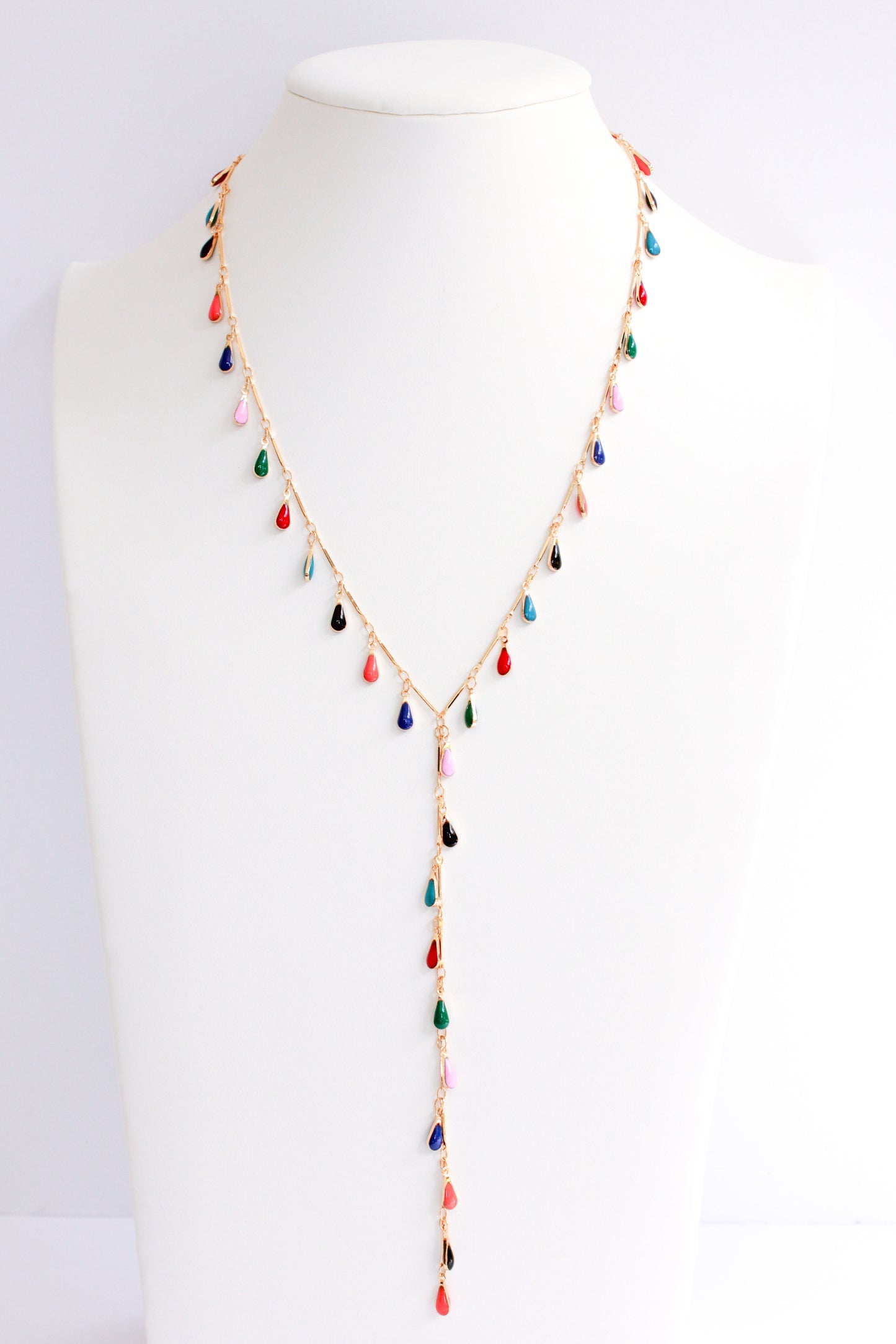 Colorful Striped Necklace in Silver and Gold