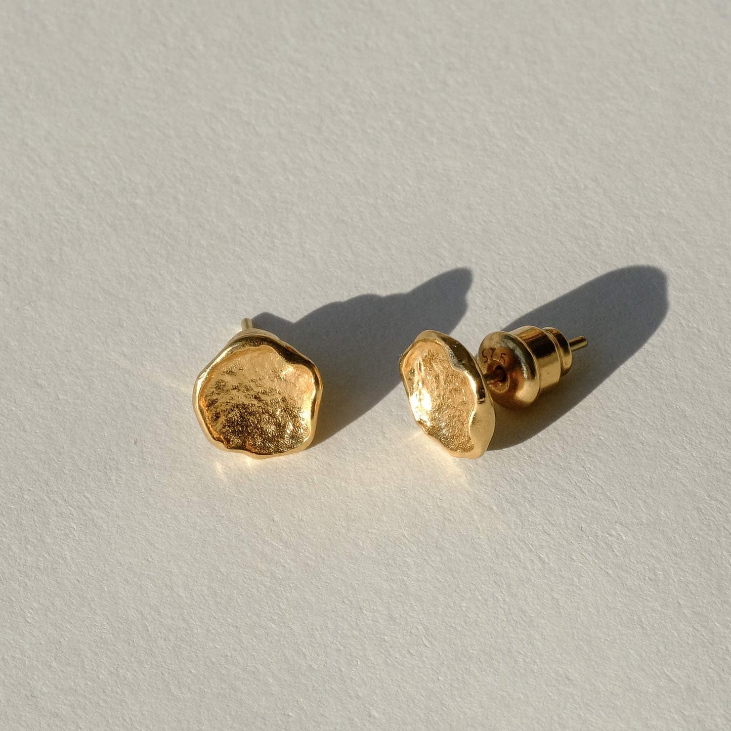 Molten Gold Stud Earrings for Everyday Wear