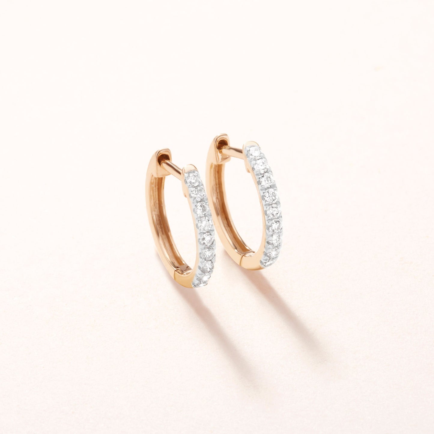 Diamond Pave Huggie Style Earrings