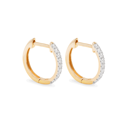 Pave Set Diamond Huggie Earrings