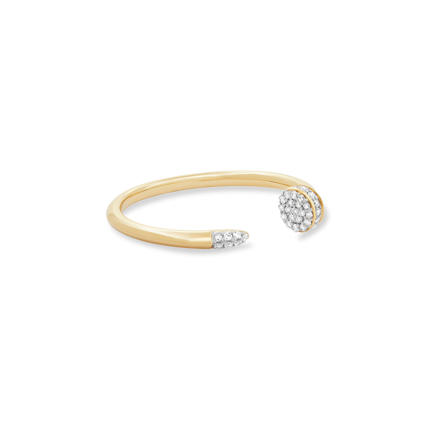 Pave Diamond Ring with Fine Nail Design