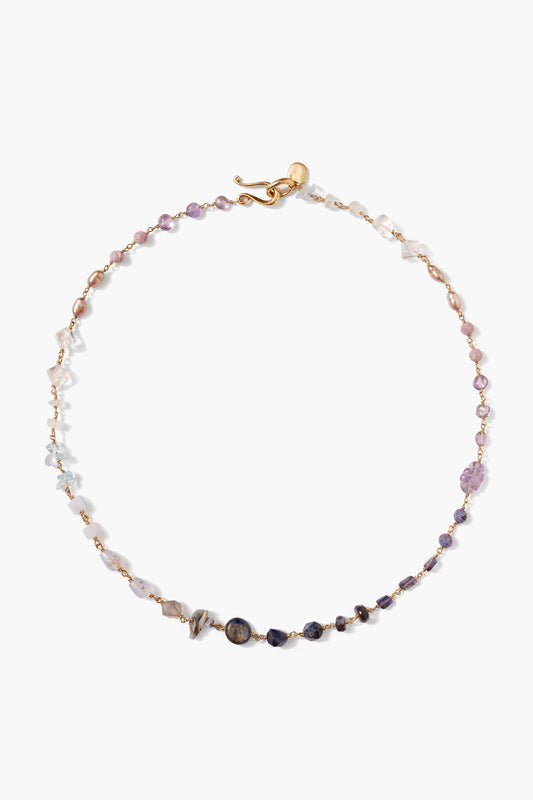 Beaded Necklace with Iolite Mix Design