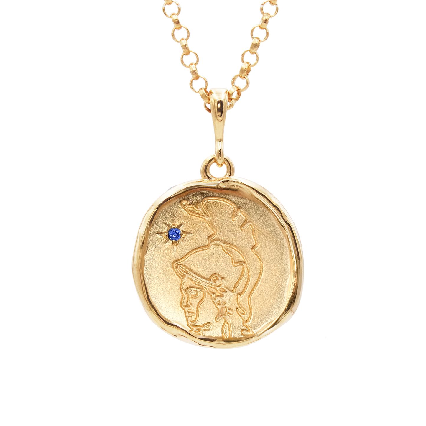 Sapphire Necklace in Goddess of Courage Design