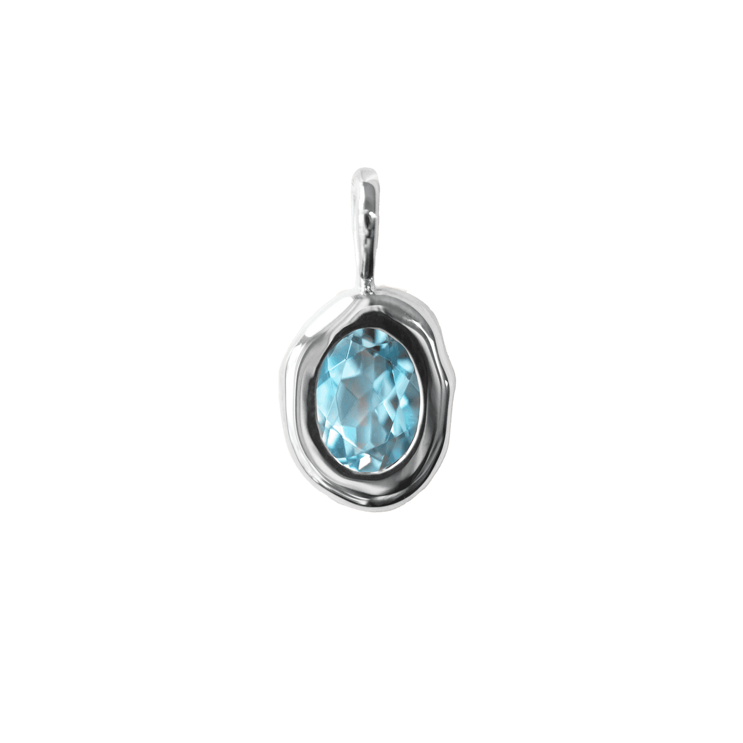 Blue Topaz Molten Heirloom Pendant Necklace