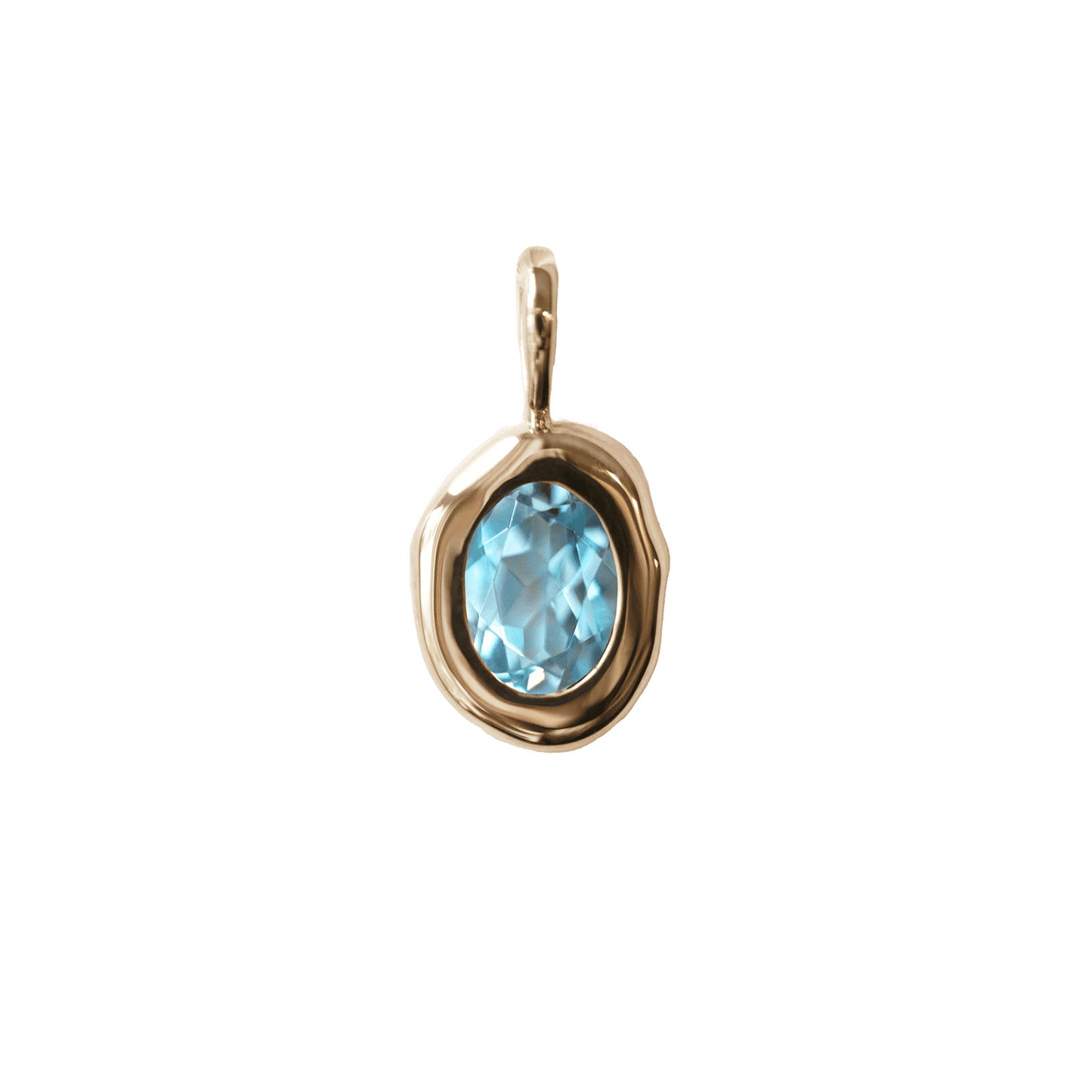 Blue Topaz Molten Heirloom Pendant Necklace