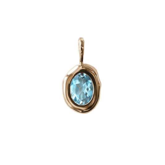 Blue Topaz Molten Heirloom Pendant Jewelry