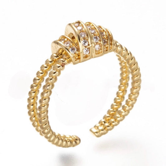 Pave Crystal Knot Ring