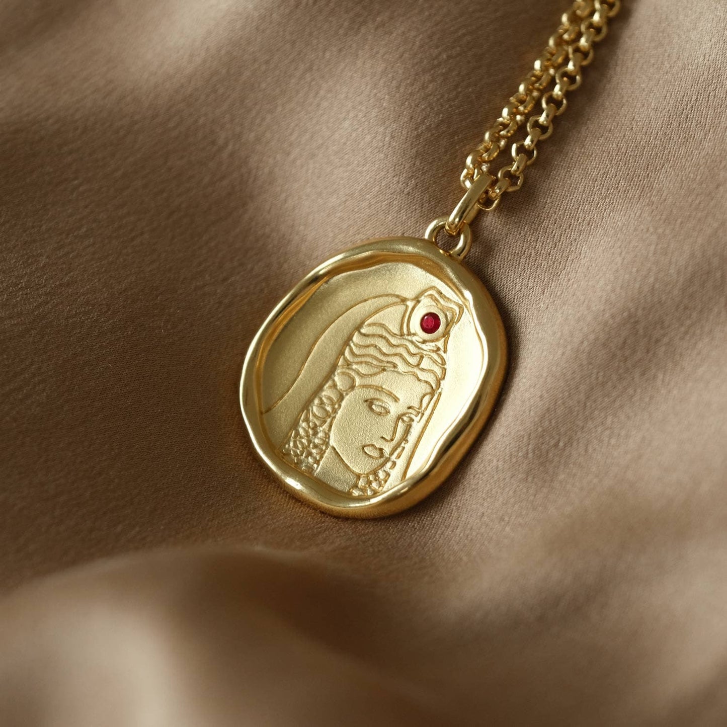 Goddess of Spring Ruby Pendant Necklace