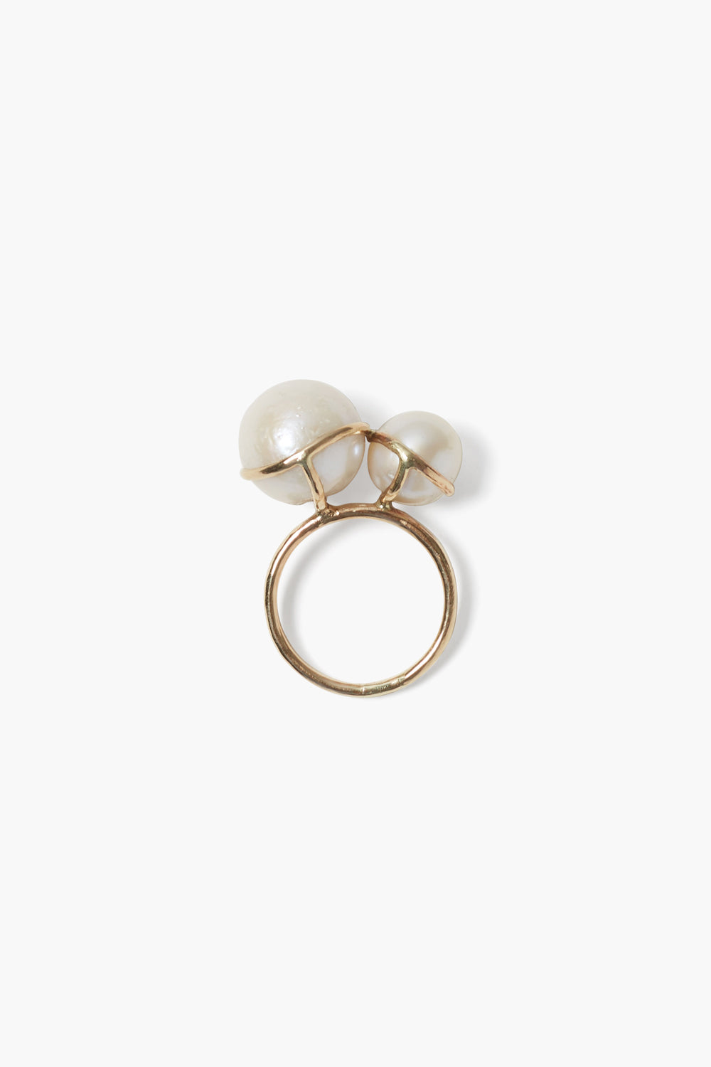 White Pearl 14k Gold Phoebe Style Ring