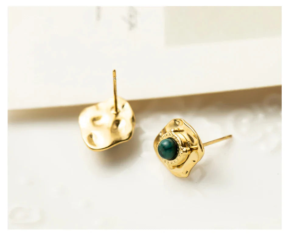 Irregular Spiked Gold Plated Stud Earrings