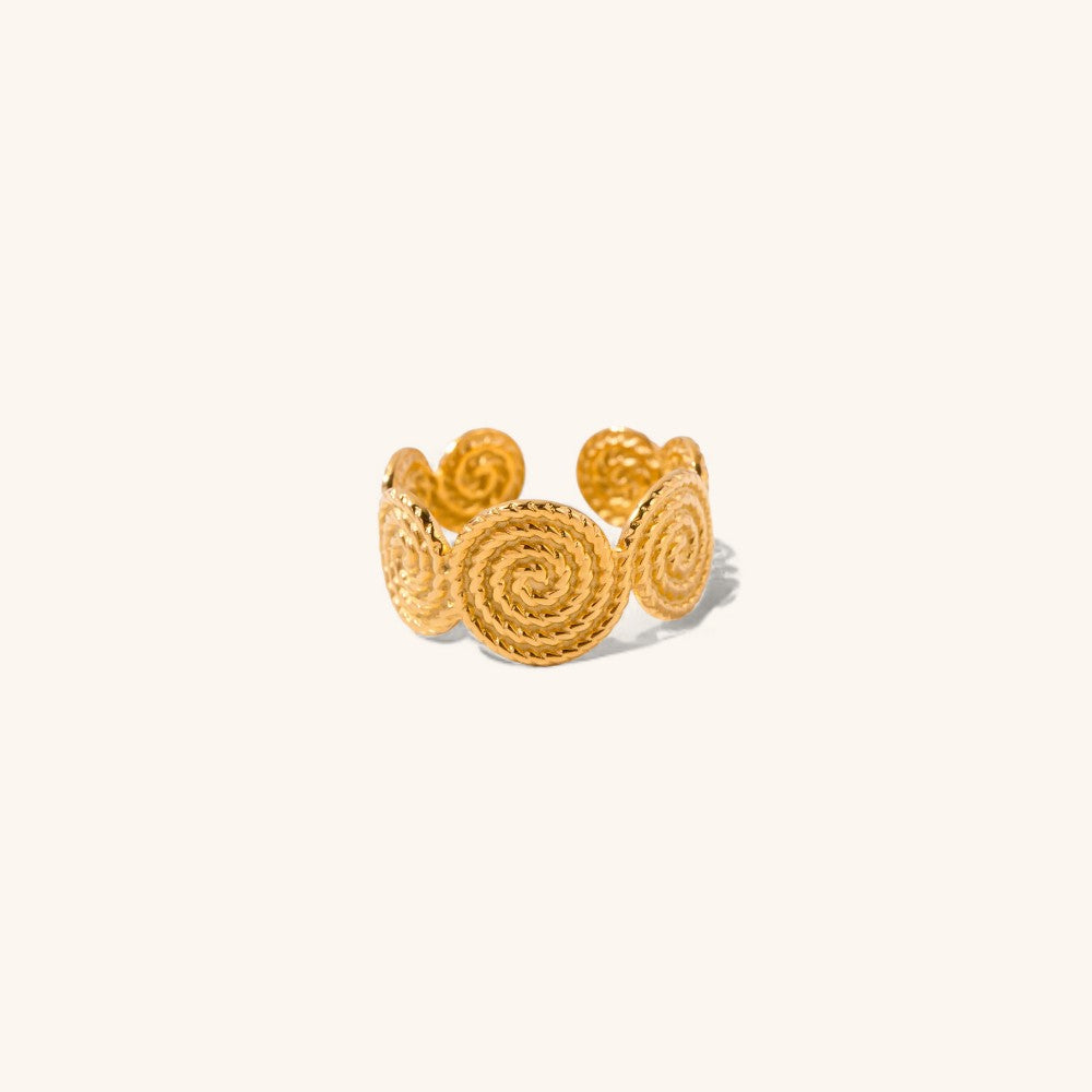 Twist Pattern Gold Hoop Jewelry Ring