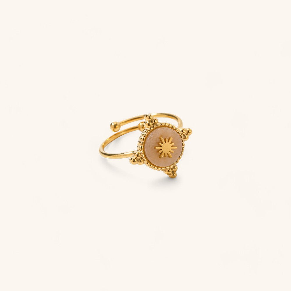 Gold Astrolabe Style Ring for Women