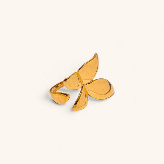 Elegant Stainless Steel Butterfly Ring for Women