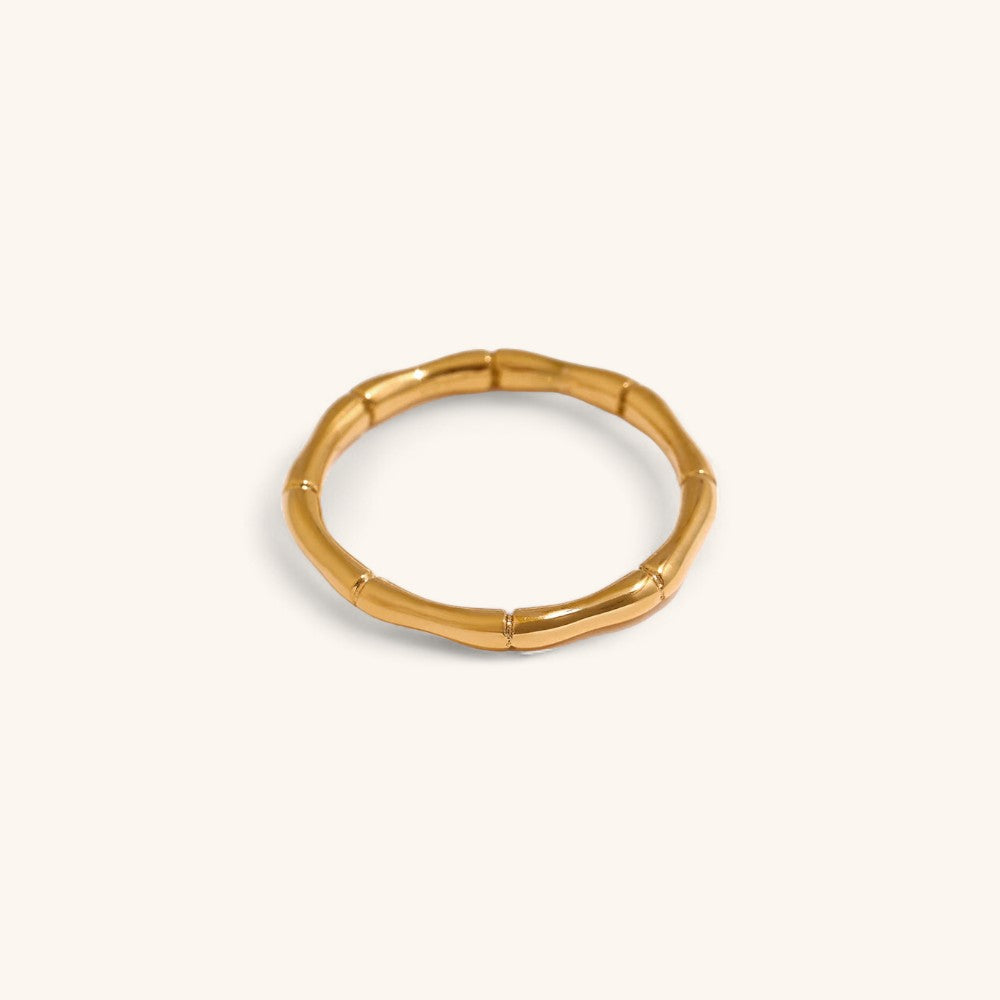 Simple Bamboo Joint Ring in Minimalist Style