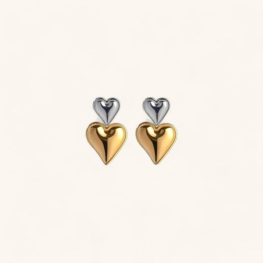 Textured Heart Shaped Drop Earrings