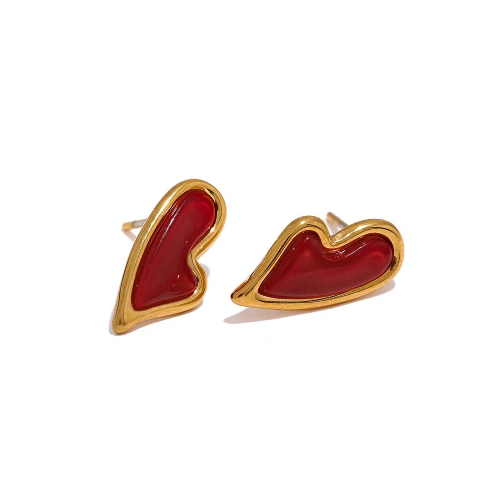 Heart Charm Stainless Steel Earrings for Women