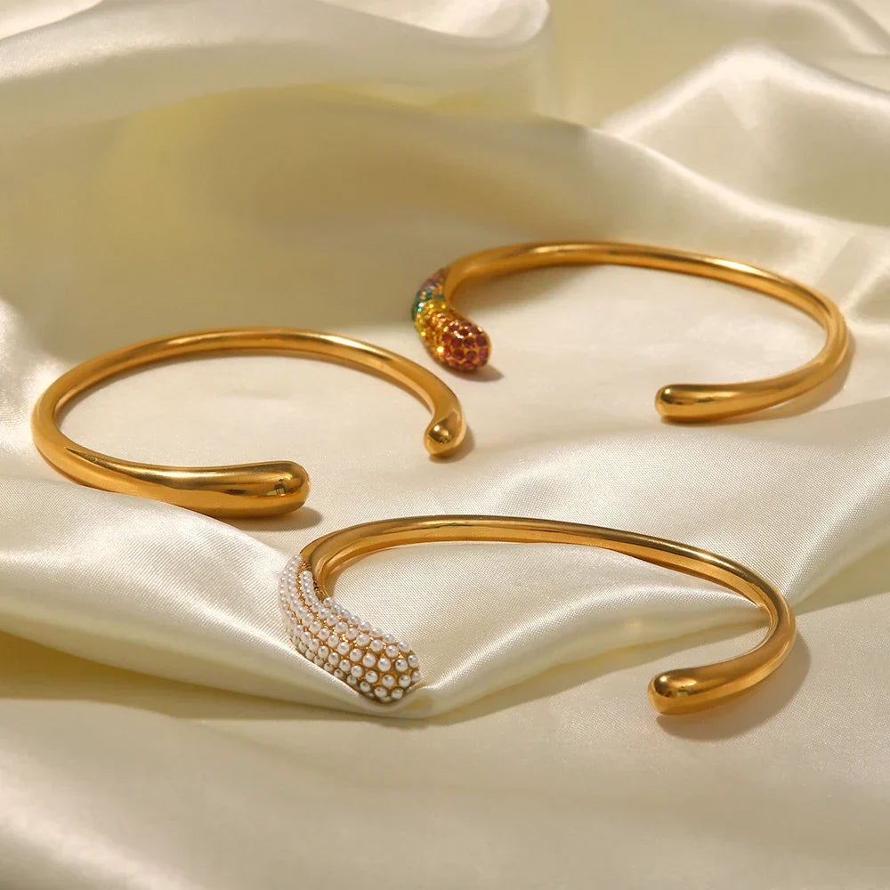 Elegant Gold Open Bangle Accessories for Women