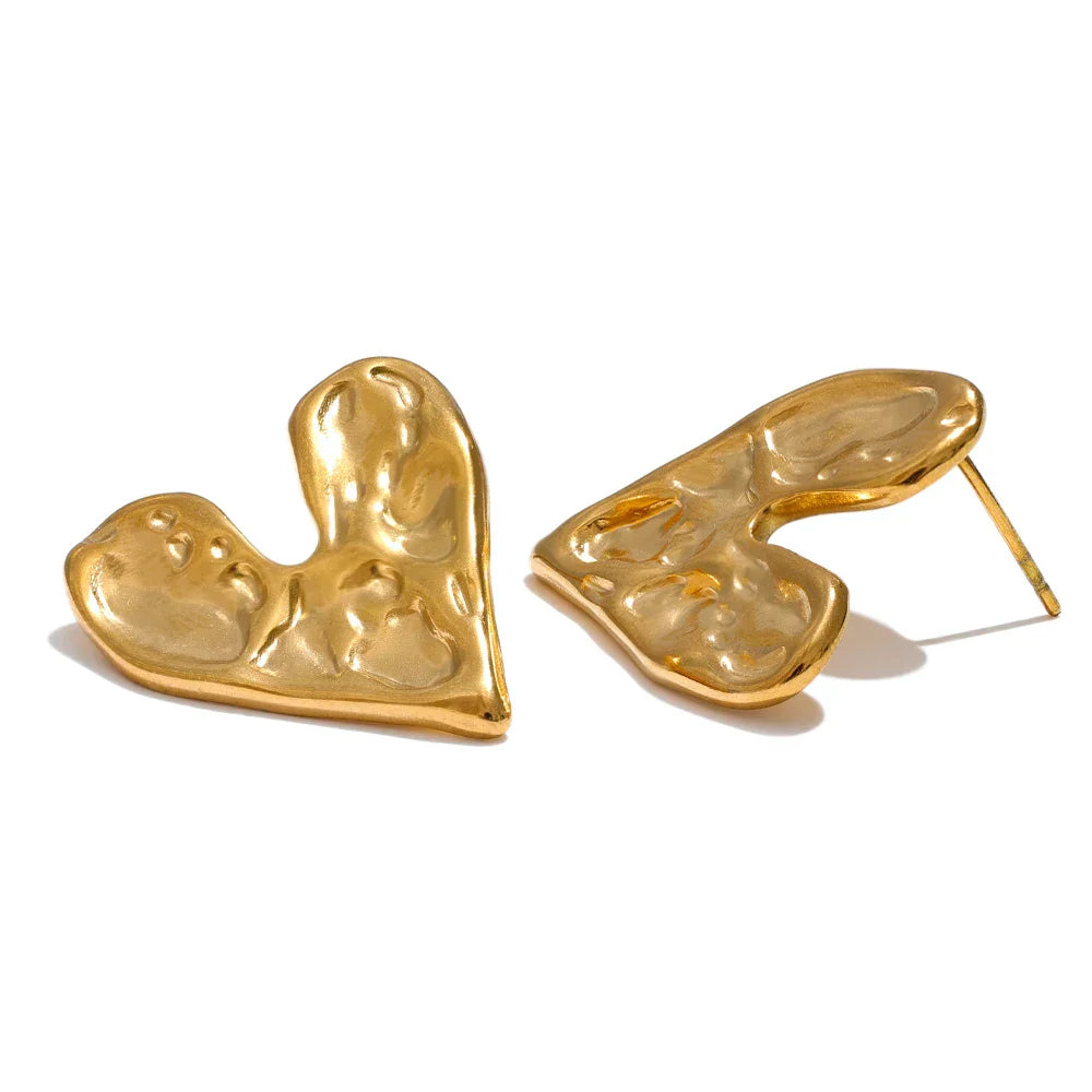 Stylish Stainless Steel Heart Shaped Earrings