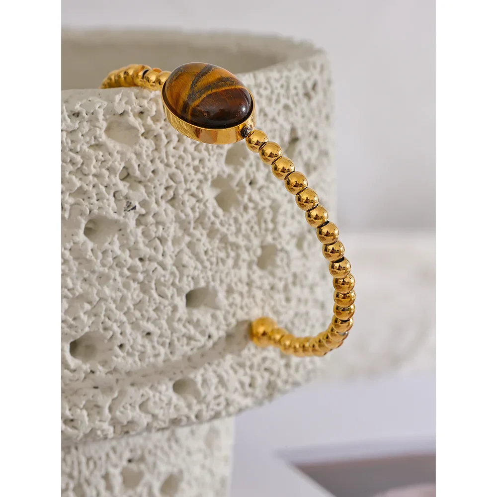 Tiger Stone Cuff Bracelet for Stylish Looks