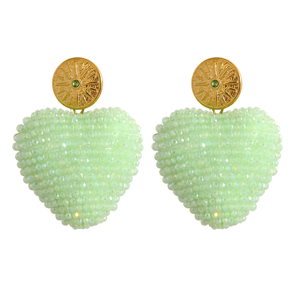 Colorful Heart Shaped Drop Earrings