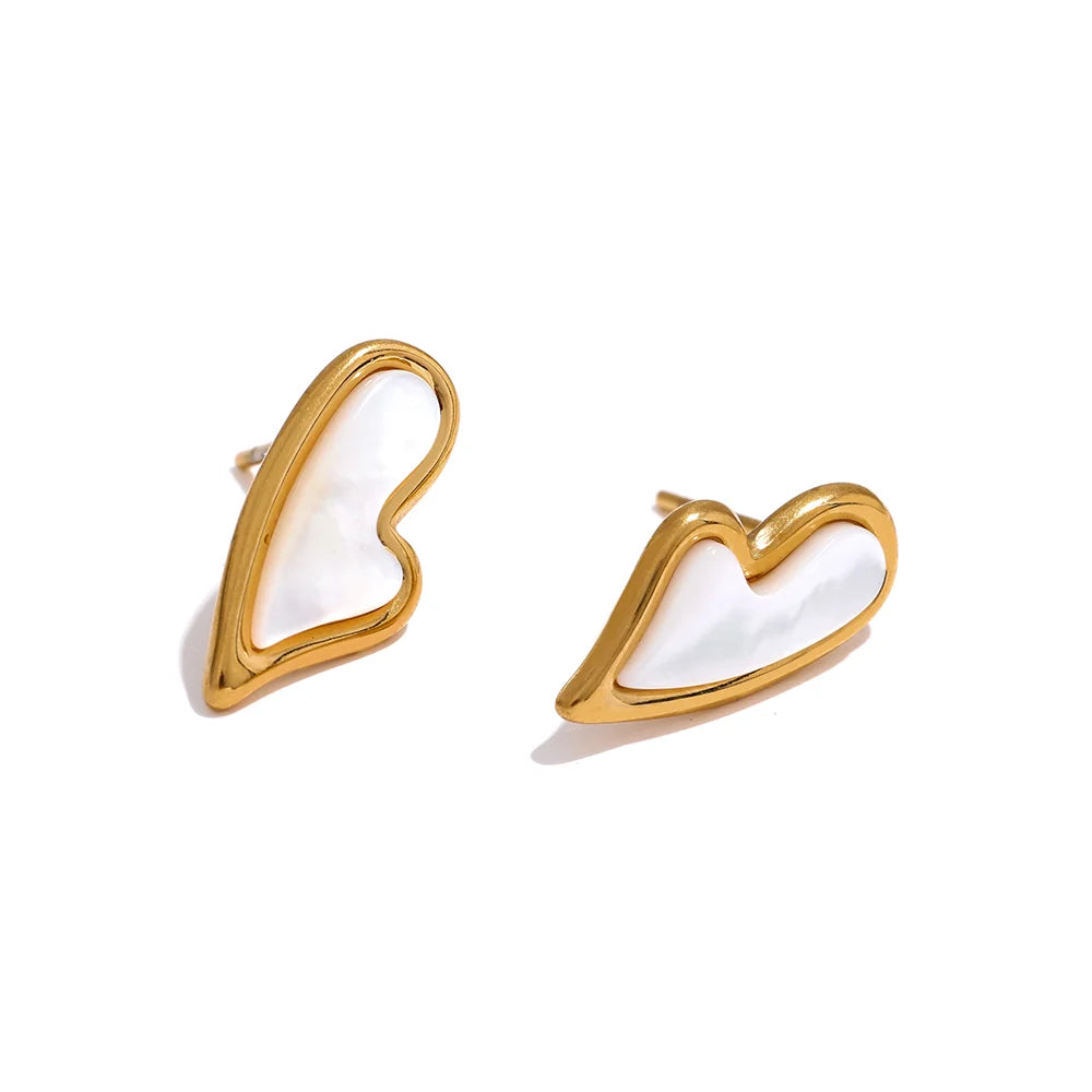 Heart Charm Stainless Steel Earrings for Women