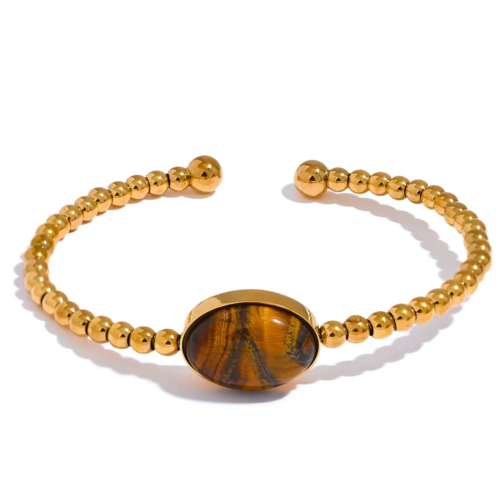 Tiger Stone Cuff Bracelet for Stylish Looks