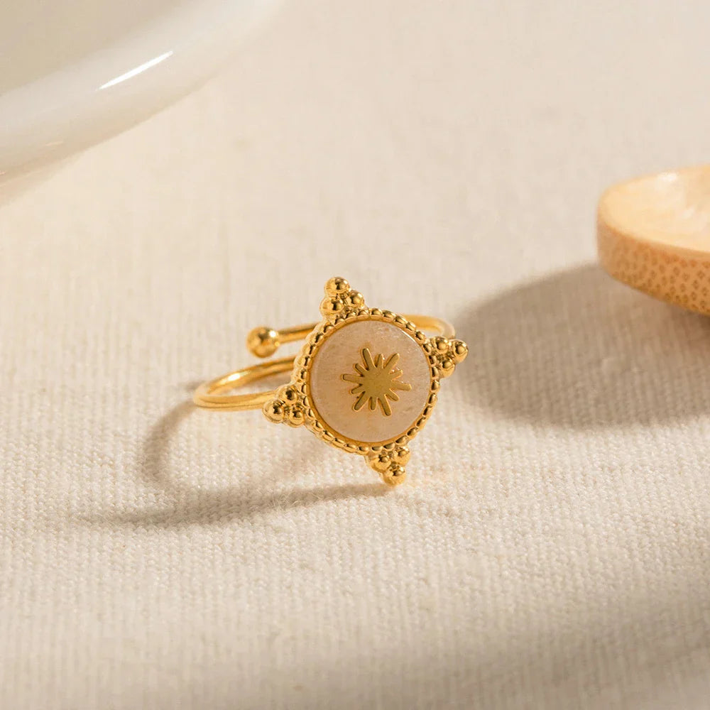 Gold Astrolabe Design Ring