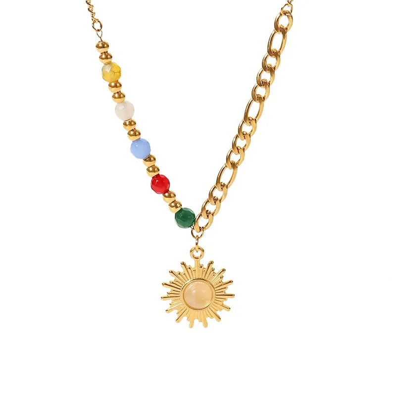 Sun Themed Pendant Necklace