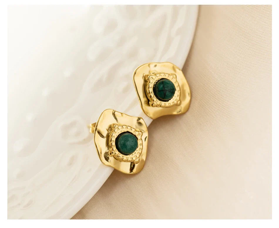 Irregular Spiked Gold Plated Stud Earrings