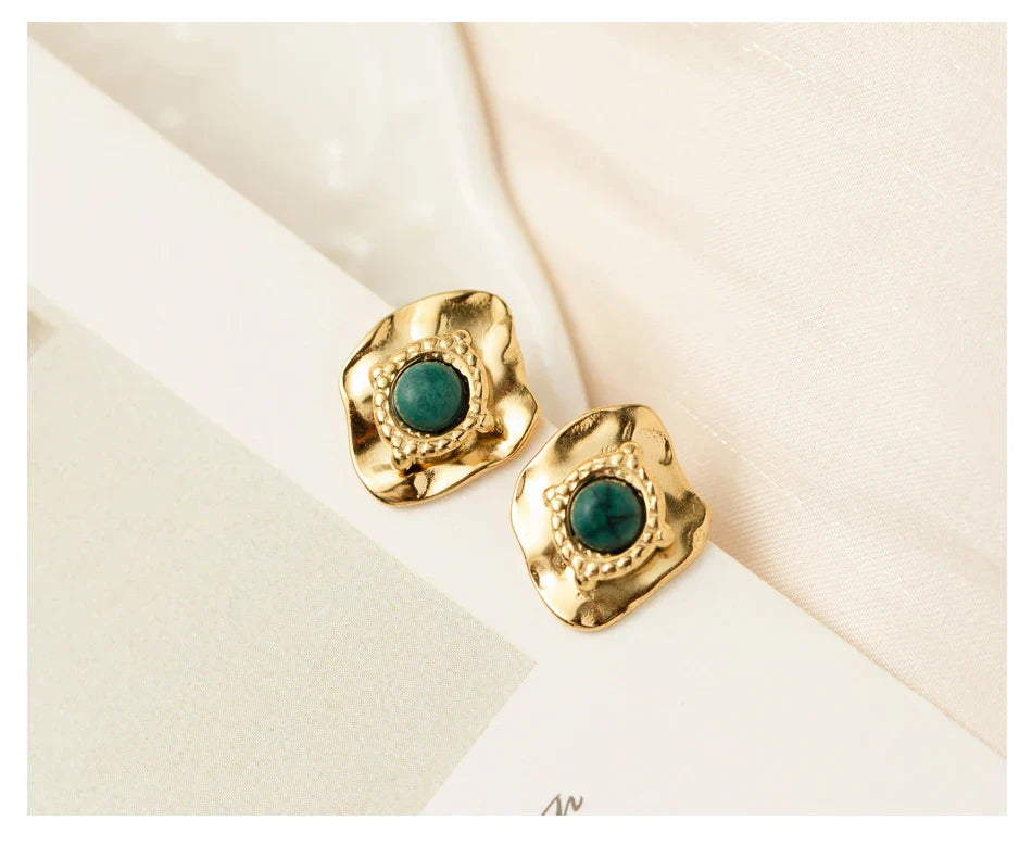 Irregular Spiked Gold Plated Stud Earrings