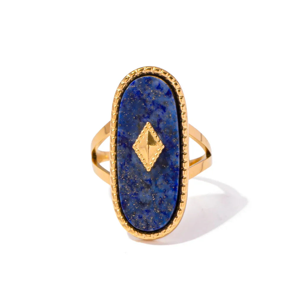 Stylish Lapis Stone Stacking Ring Piece