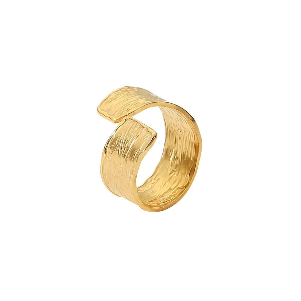 Adjustable Stainless Steel Ring in Gold Finish