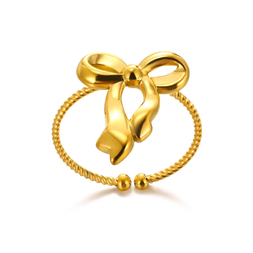 Stylish Gold Bowknot Ring for Women