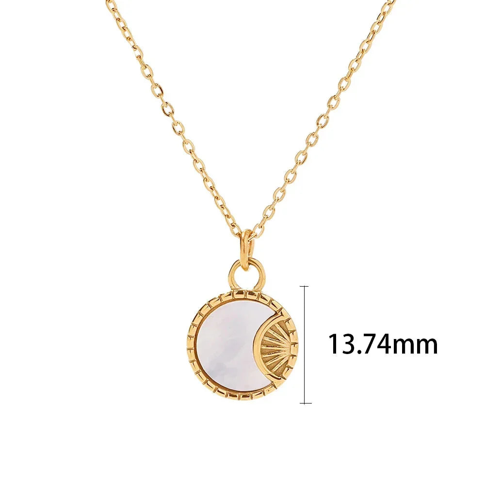 Celestial Moon and Star Pendant Necklace