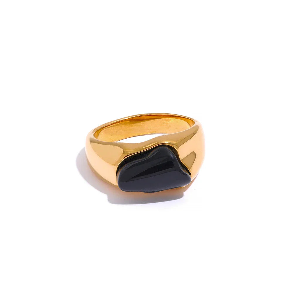 Geometric Vintage Resin Statement Ring